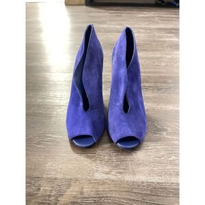 Elegant Royal Blue‎ Suede Peep-Toe High Heel Pumps Stilettos Evening Shoes S-39